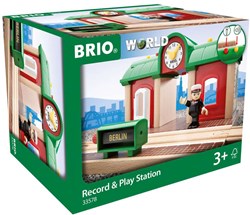 Brio Bahnhof mit Aufnahmefunktion - interaktives Holzspielzeug für Kinder