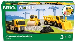Brio véhicules de construction - coffret jouet avec détails en bois pour chantier