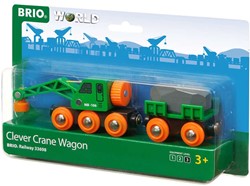 BRIO Grüner Kranwagen mit Anhänger und Fracht