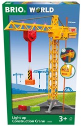 Brio grue de chantier lumineuse - jouet grue pour circuit train - 33835