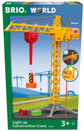 Brio grue de chantier lumineuse - jouet grue pour circuit train - 33835