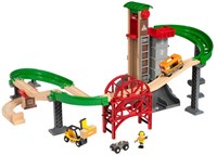 Brio ensemble train jouet grand entrepôt avec ascenseur - circuit en bois-2