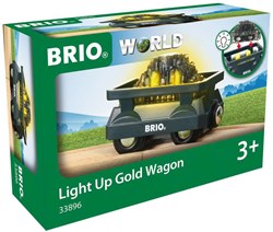 Brio Spielzeugeisenbahn Goldwaggon mit Licht - Holzzubehör für Züge