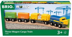 Brio train de marchandises en bois jouet avec trois wagons - 33982