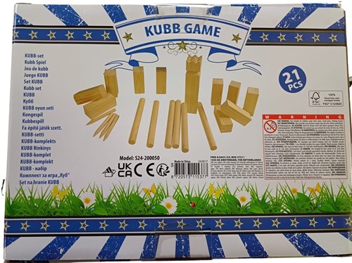 Kubb Spiel groß FSC Holz Outdoor Spiel für Kinder und Erwachsene-3