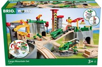 Brio Cargo Mountain Set - circuit de train en bois avec montagne et grue