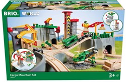 Brio Cargo Mountain Set - circuit de train en bois avec montagne et grue