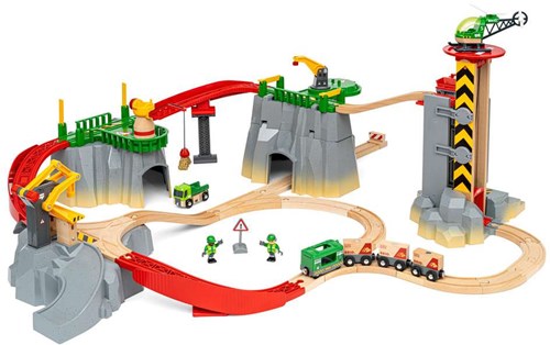 Brio Cargo Mountain Set - circuit de train en bois avec montagne et grue-2