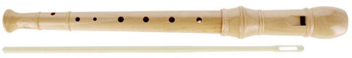 Lobbes flûte à bec en bois instrument de musique pour enfants 8 trous-2