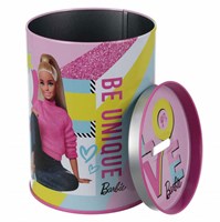 Lobbes tirelire Barbie - tirelire en métal Barbie rose pour enfants-2