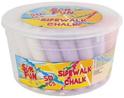 Sun Fun mega emmer stoepkrijt 50stuks 10,5x2,5cm 6kleuren