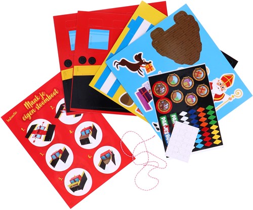 Bastelset Dampfschiff Sinterklaas - kreatives Spielzeug Papier Sticker