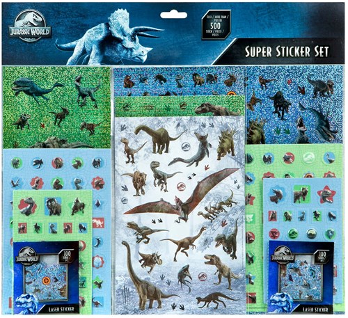 Undercover Jurassic World Super Set de Stickers - 500 autocollants dinosaures
