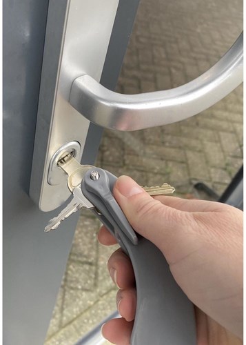 Aide tourne-clé gris - Vivamore compact 12,5 cm pour portes-3