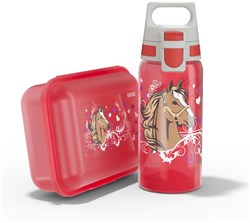 SIGG Set scolaire chevaux - gourde et boîte à lunch - sans BPA - multicolore