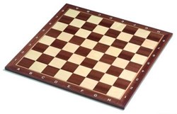 HOT Games Schachbrett Mahagoni/Ahorn Intarsien C+L Feld 50mm 48cm.