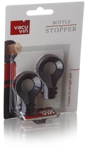 Vacu Vin bouchons à vin noir lot de 2 - accessoire vin caoutchouc-3