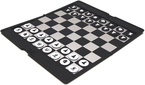 HOT Games magnetisches Reiseschach Etui 20x17cm - Schachspiel Reisegröße