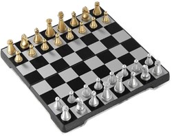 HOT Games magnetisches Reiseschach schwarz Kunststoffkassette 16x8x2.5cm