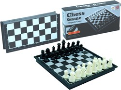 HOT Games Schachspiel magnetisch schwarz Kunststoff Reisegröße 13x13cm