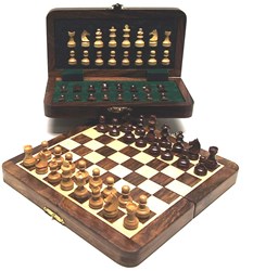HOT Games Schachspiel magnetisch Akazie eingelegt 25x13cm klassisch
