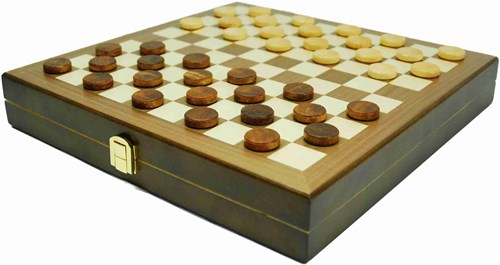HOT Games Schach Dame Backgammon Holzspielkassette 29x29cm klassisch-3