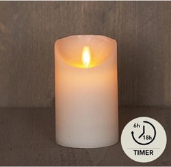 LED Rustiek stompkaars ivoor 7,5x12,5cm