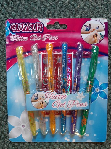 Glamour glitter tattoo pennen 6stuks-2