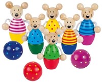 Goki Holz Kegelspiel Mäuse - buntes Bowling-Spiel für Kinder-3