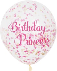 Confetti Ballonnen Prinses, 6st.