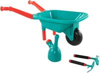 Brouette jouet avec outils de jardin verts pour enfants