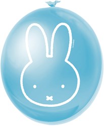 Haza Ballons Miffy blau - 6er Set - Babyshower Dekoration Junge