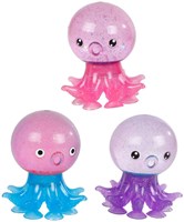 Balle anti-stress pieuvre à paillettes avec ventouses et paillettes