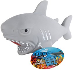 Balle anti-stress requin jouet gris avec perles d'eau 8cm