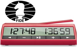 DGT Schachuhr digital FIDE Zertifikat DGT2500 rot Turnier