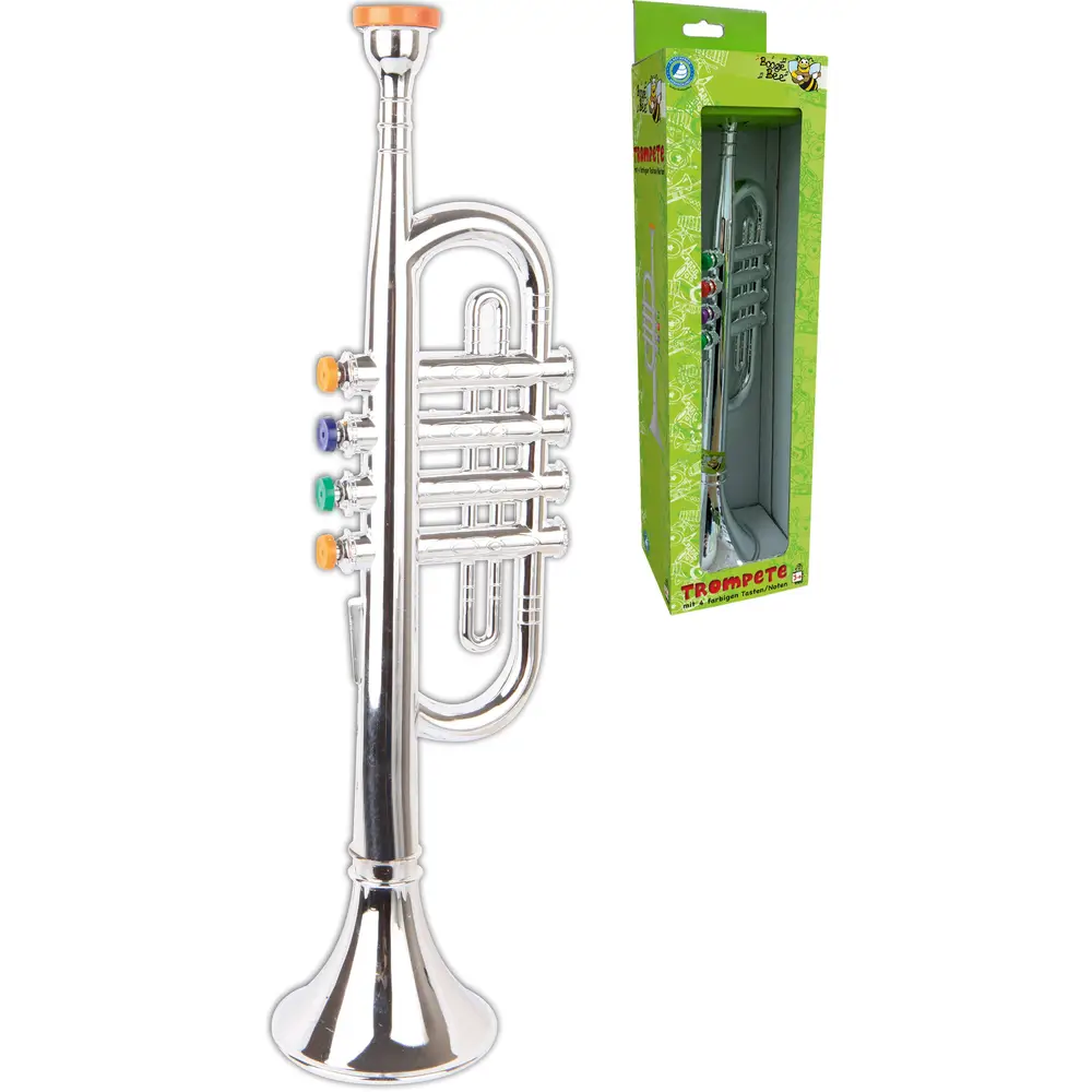 BGB Trompete silber, 4 Tasten, 38cm