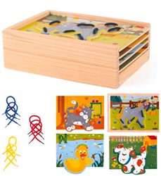 Woody Woody Tier-Aufreihkasten mit Schnürsenkeln 90920