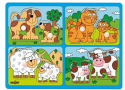 Woody Woody 4-in-1-Knopfpuzzle Bauernhof 91913