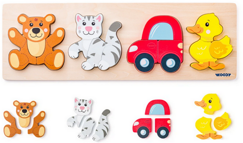 Woody puzzle éducatif bébé à bord - jouet en carton coloré