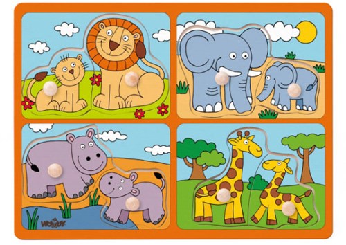 Woody Woody Puzzle à boutons 4 en 1 avec. animaux 91914