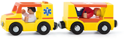 Woody coffret voiture jouet pour train ambulance avec figurines