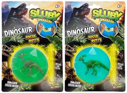 Pâte à modeler squelette dinosaure avec fossile et paille à gonfler