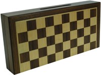 HOT Games Damespiel Magnetisch Nussbaum eingelegt 23x23x2cm-2