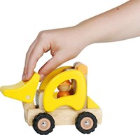 Goki Bulldozer en bois - Véhicule jouet pour enfants - Construction-3
