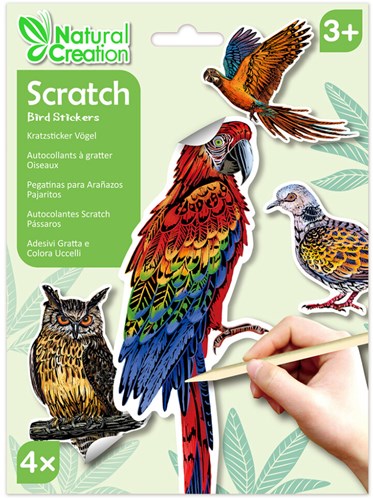 Avenir Scratch-Sticker Vögel - Kreatives Bastelset für Kinder