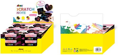 AVENIR Scratch Art - Notitieblok Hartjes