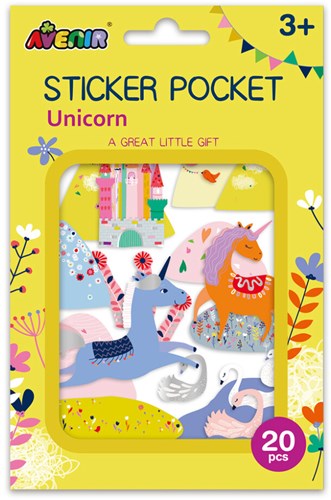 Avenir Sticker Pockets Einhorn - Kreatives Sticker-Set für Kinder