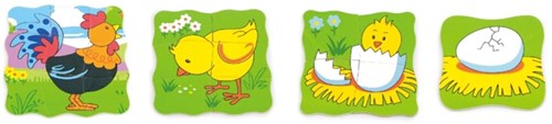 Viga Toys Puzzle de croissance Poulet 4 couches 18x18x1,3cm. 3+