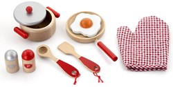Viga Toys Ensemble de cuisine rouge 9 pièces. 3+