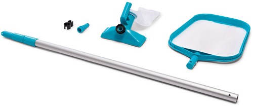 Intex kit d'entretien piscine deluxe avec manche télescopique nettoyage